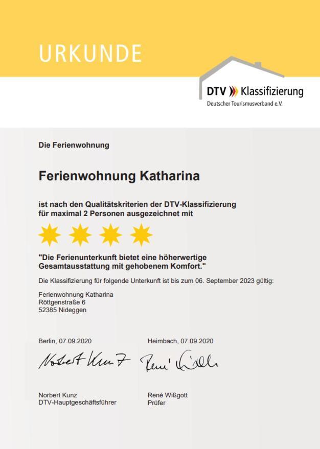 Ferienwohnung Katharina 4 Sterne Laut Dtv Wallbox 11Kw Nideggen Exteriér fotografie